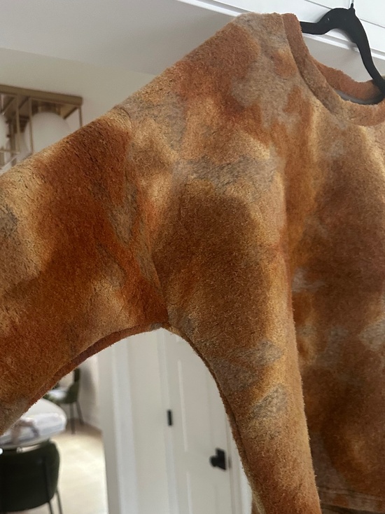 RITA ROW Dizz Autumnal-Hued Dropped Shoulder Abstrat Wool Blend Sweater Size XL - Picture 9 of 15